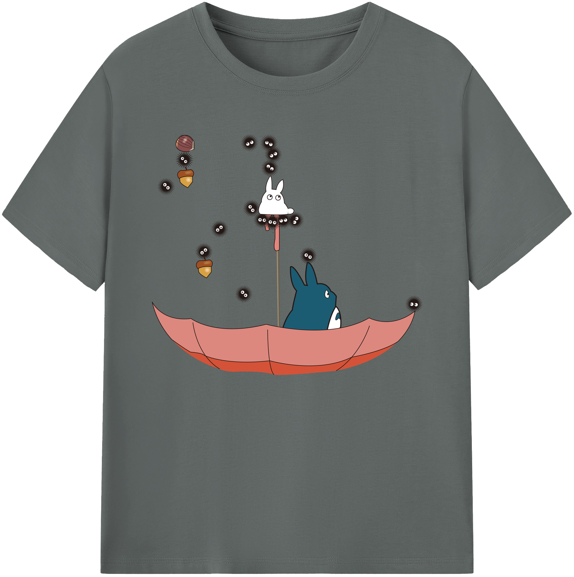 （画像用） となりのトトロ 草壁メイ 草壁サツキ My Neighbor Totoro Satsuki Kusakabe Mei Kusakabe 綿100％ メンズ半袖Tシャツ｜肌触りやわらか＆通気性